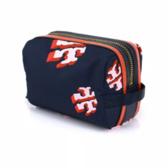 NWT Authentic Rare Luxury Travel Tory Burch Flying Logo Cosmetic Case/Bag - Picture 3 of 17